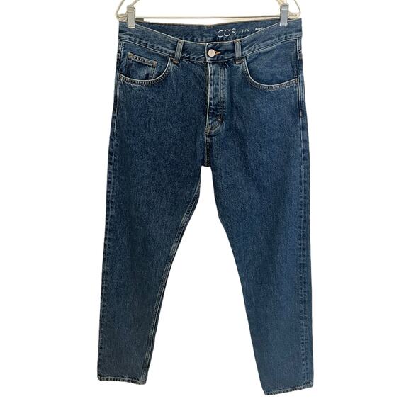 COS Men's Mid Rise Tapered Jeans 100% Cotton Medium Blue Wash Size 32x32 - Picture 1 of 4